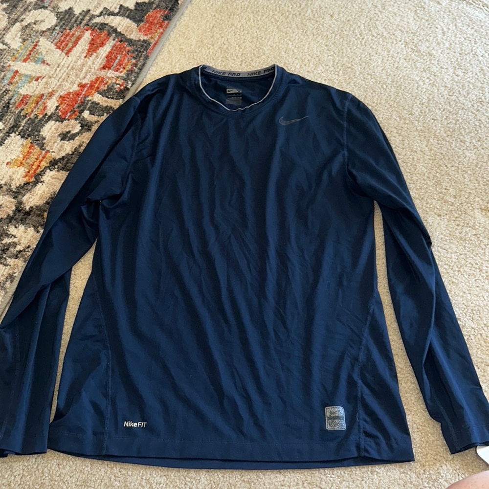 NIKE pro navy blue undershirt long sleeve shirt